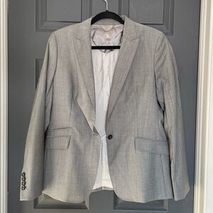Massimo DUTTI Wool Button Front Blazer Grey 12